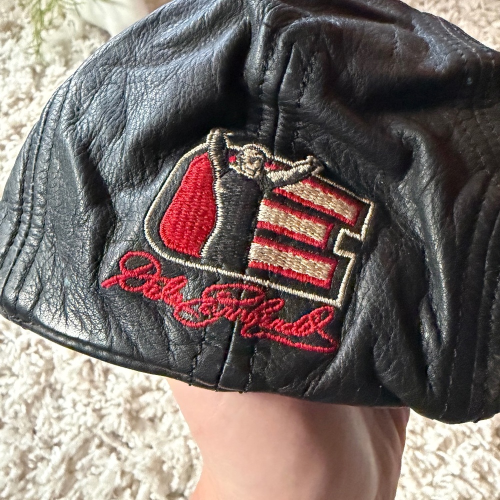 Wilsons Leather authentic vintage 90s NASCAR Dale Earnhardt Black Chase Cap adju